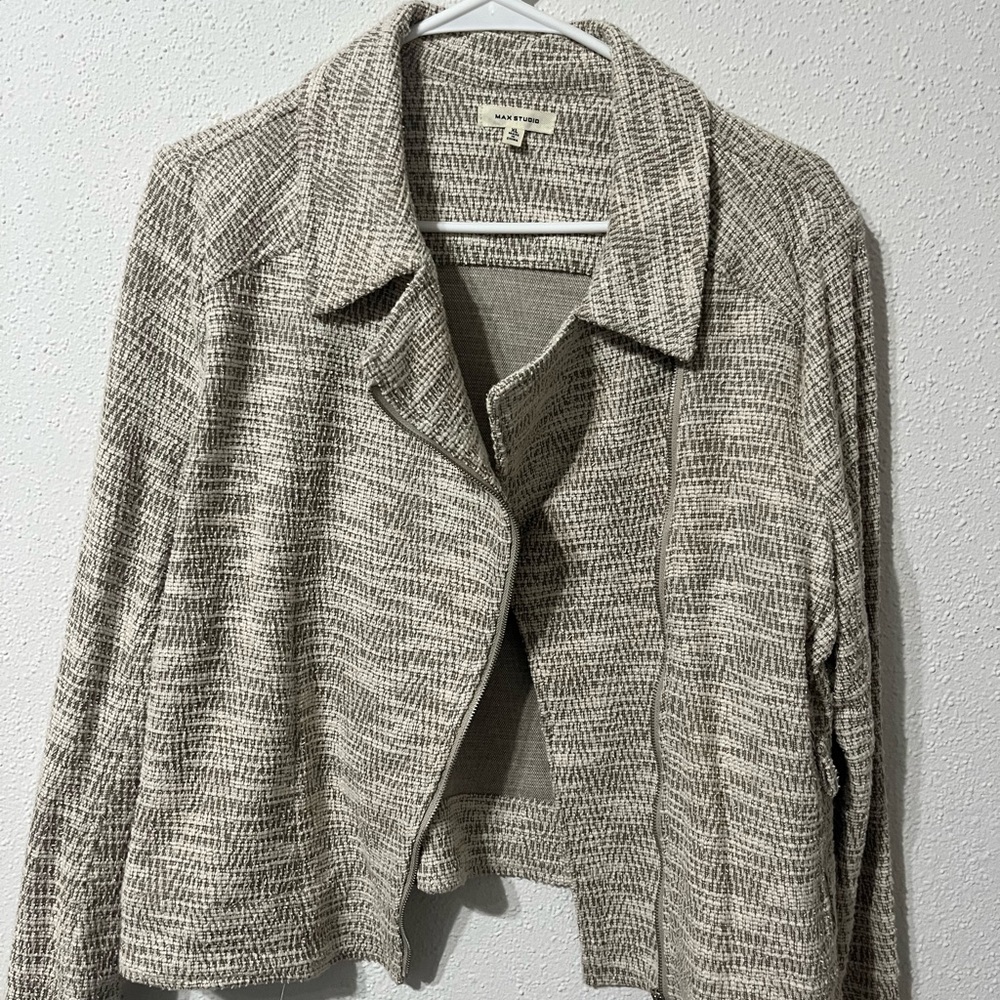 Max Studio Cream Textured Blazer